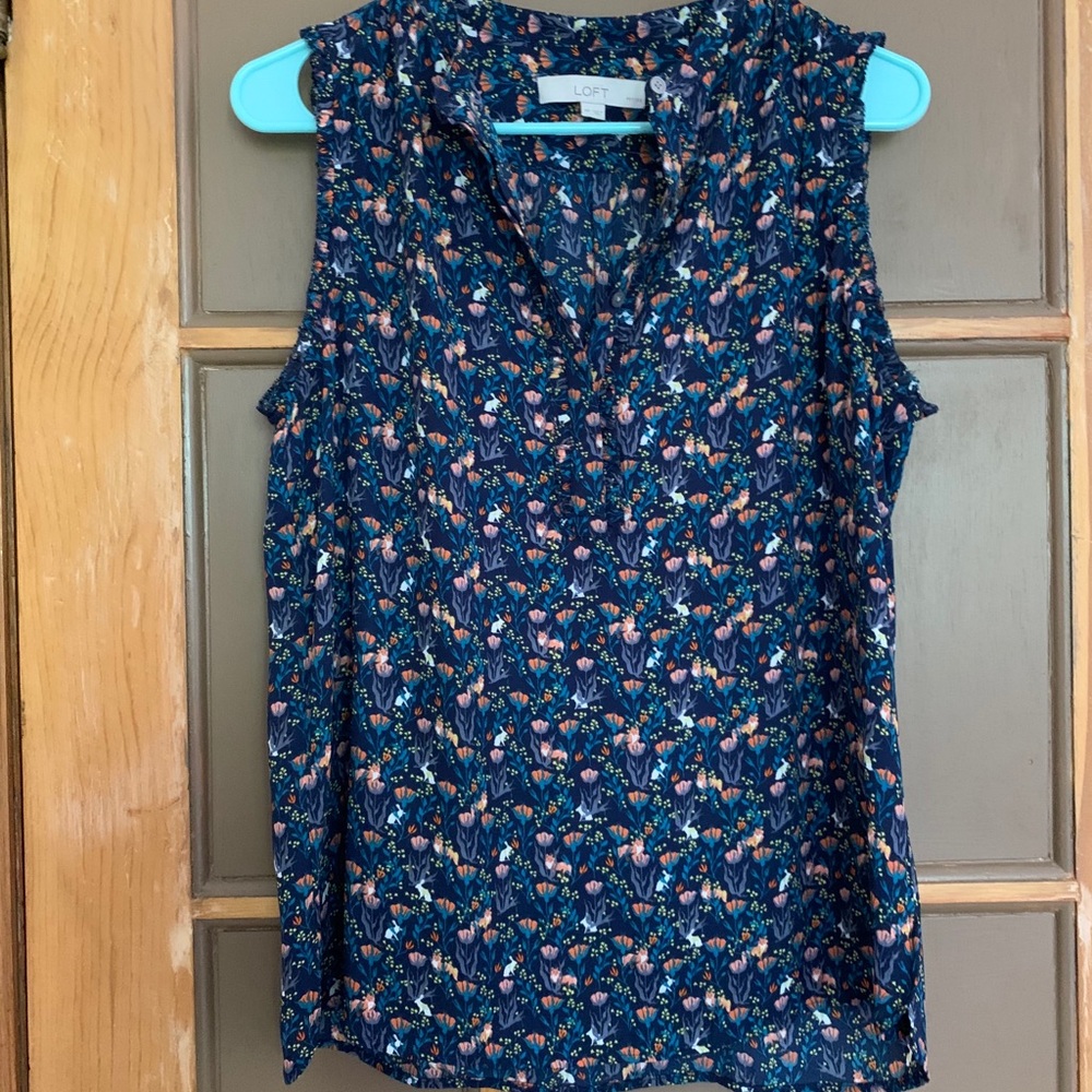 Loft floral sleeveless blouse